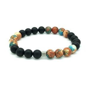 8mm Sea sediment Gemstones with Matte Agate.